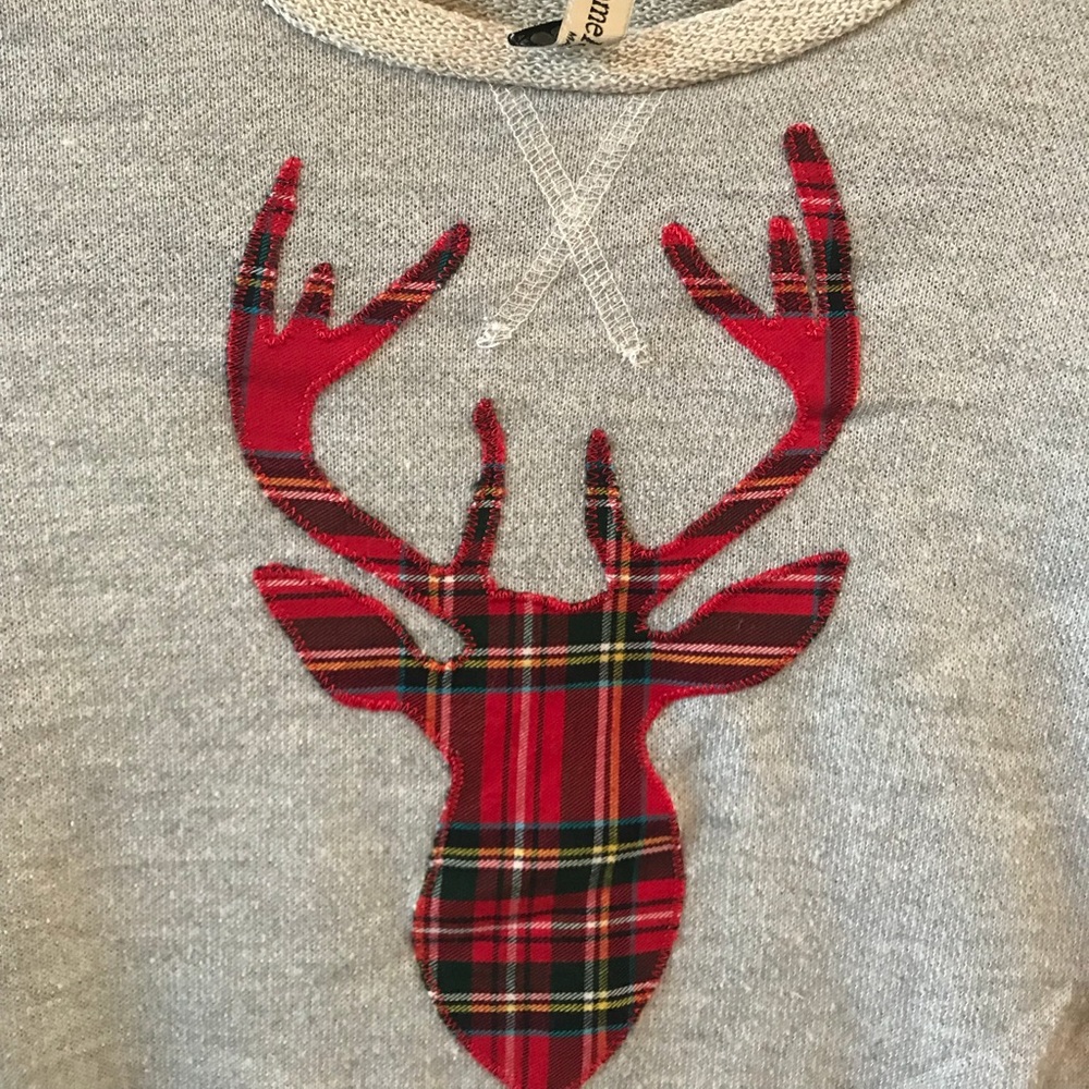 Embroidered reindeer sweatshirt